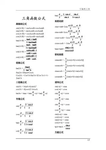高中三角函数公式大全-必背知识点788.docx 5页