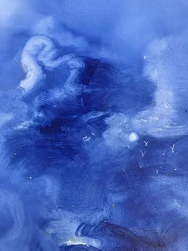 安进《蓝色风暴》布面油画50cmx70cm