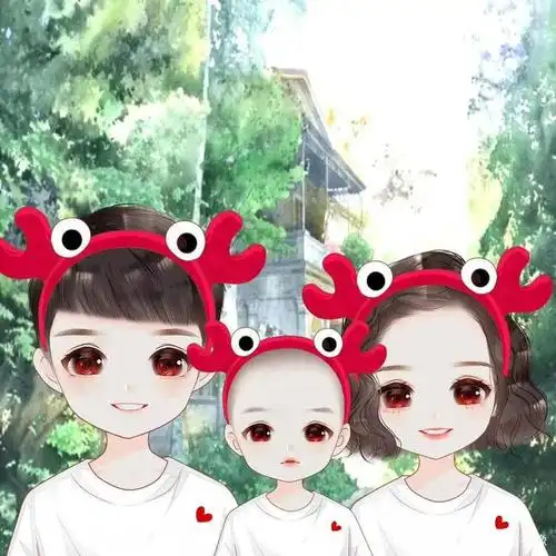 心态决定命运,头像改变运气,一家三口微信头像