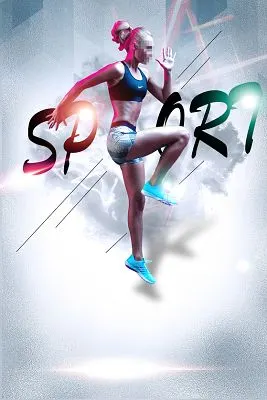 一个漂亮女人运动海报健身广告宣传画健身运动