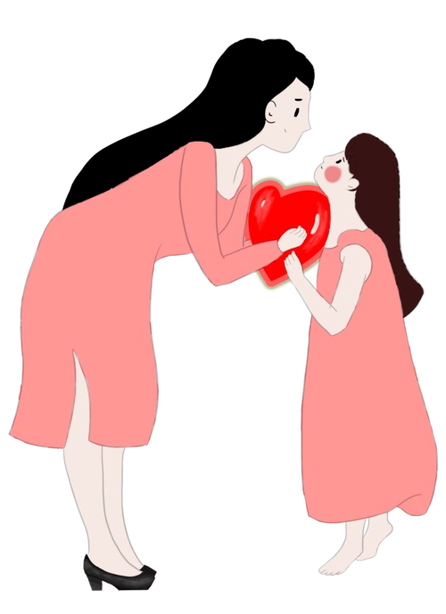 创意可爱母亲节母亲女儿图片