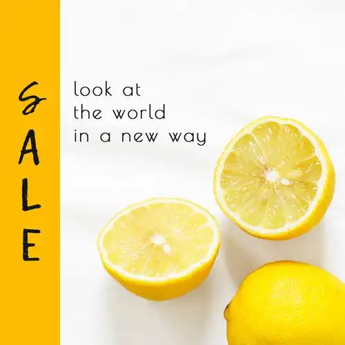 春夏珊瑚橘柠檬黄青春ins风方形商品宣传促销psd海报广告素材