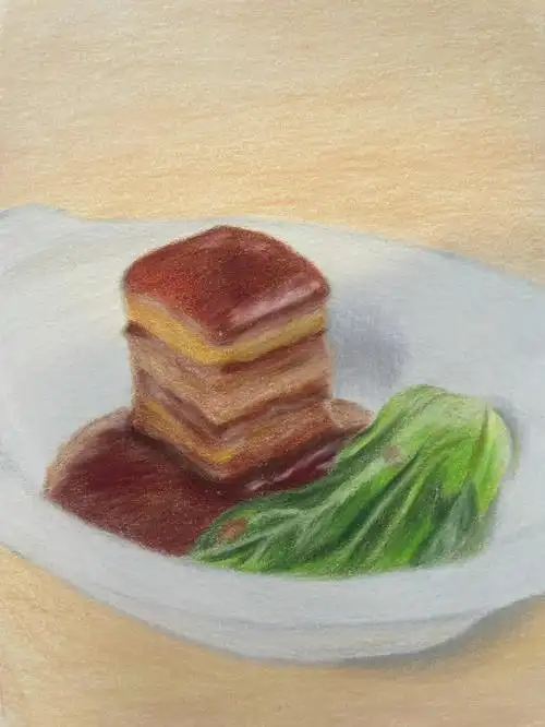 彩铅红烧肉