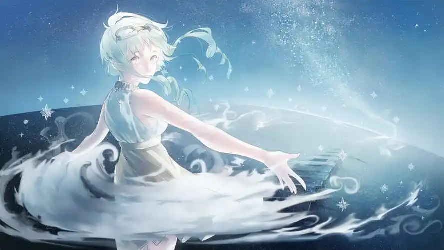 星空穿裙子的女生唯美动漫4k图片