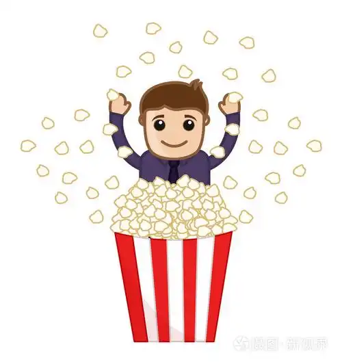 奶油爆米花卡通商务矢量字符的男人