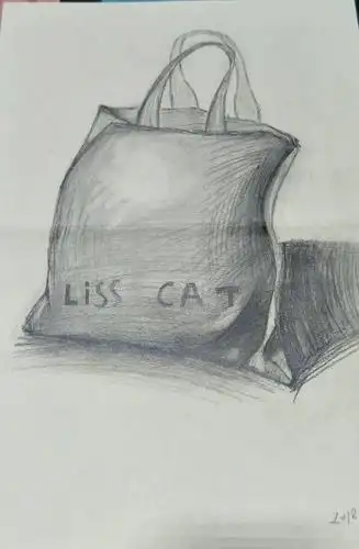 素描画《手提袋》