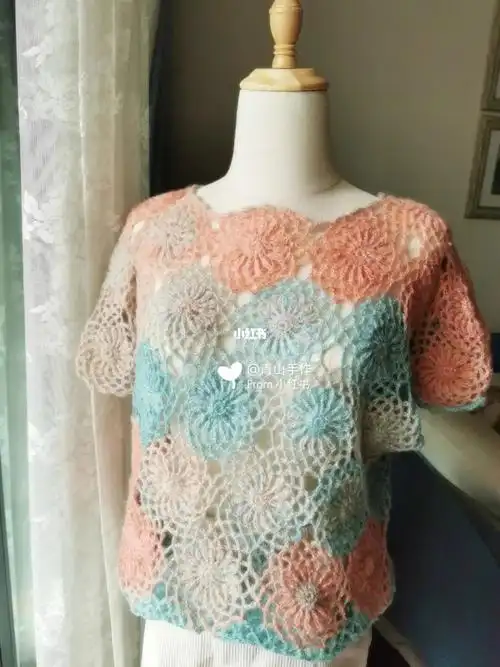 衣,拼花结构图已上传了哦#笔记灵感 #拍到第一朵春天的花  #钩针图解