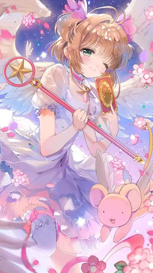 魔卡少女樱|百变小樱手绘壁纸/聊天背景/人物插画/锁屏壁纸/动漫