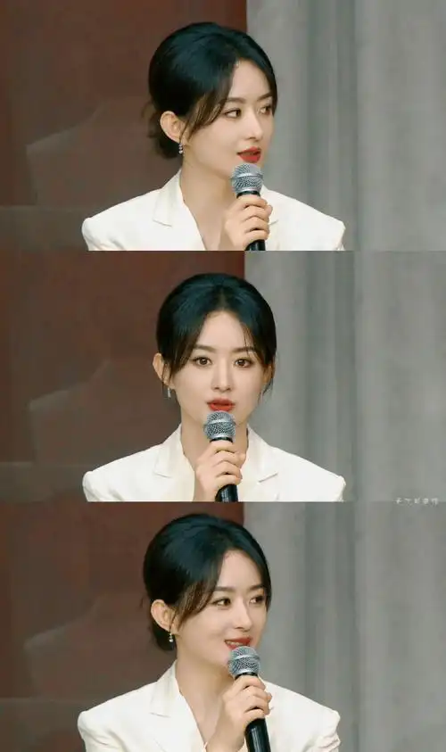 第二十条电影发布会直播##赵丽颖白色西装套装