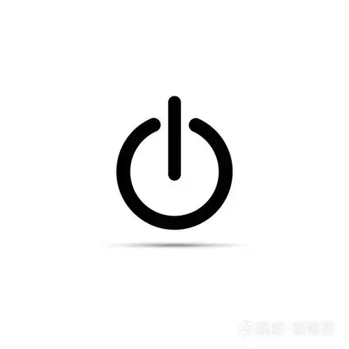 黑色电源符号图标的矢量插图平面设计风格