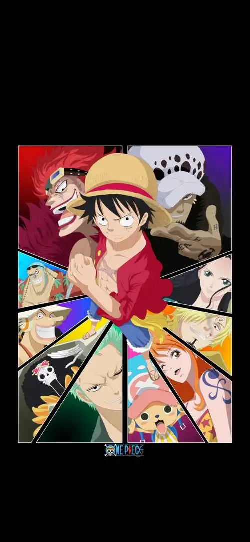 海贼王人物拼图5k手机壁纸竖屏
