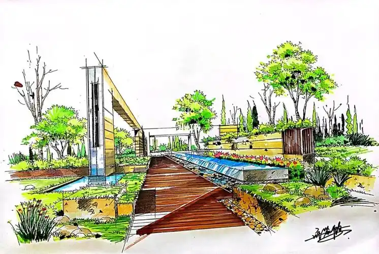 景观手绘效果图
