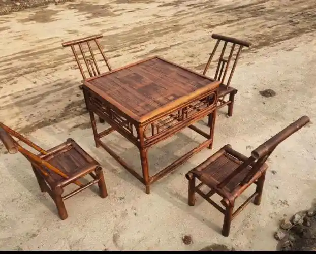 宁可食无肉不可居无竹斑竹茶桌椅竹椅斑