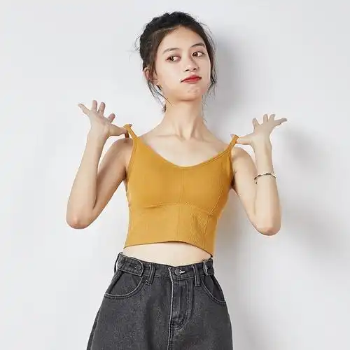 5折价399元唐狮u型美背内衣女夏吊带背心式打底带胸垫抹胸内搭网红