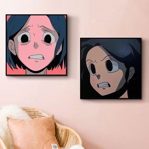 ins风格韩系日漫插画数字油画diy手绘减压填色头像装饰壁画摆件画