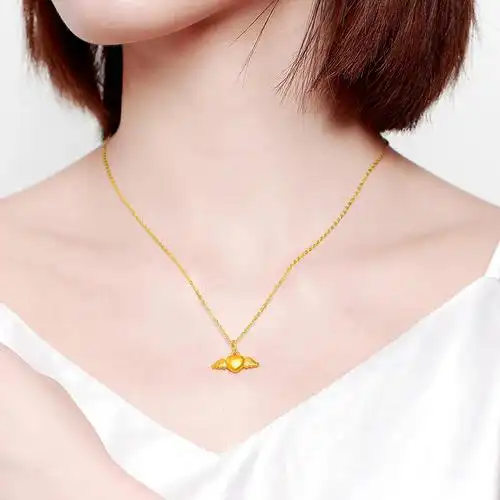 项链周金龙黄金足金细链锁骨新款吊坠纯金七夕颈饰