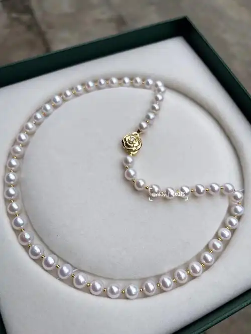 伴彩丰富飒飒亮07淡水akoya珍珠项链