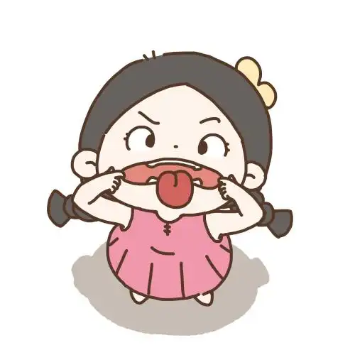 做鬼脸的搞怪小孩子