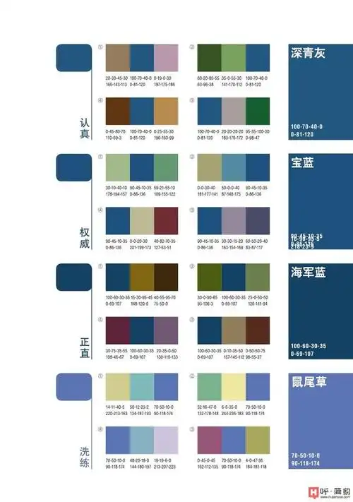 青色蓝色色系配色参考秘籍