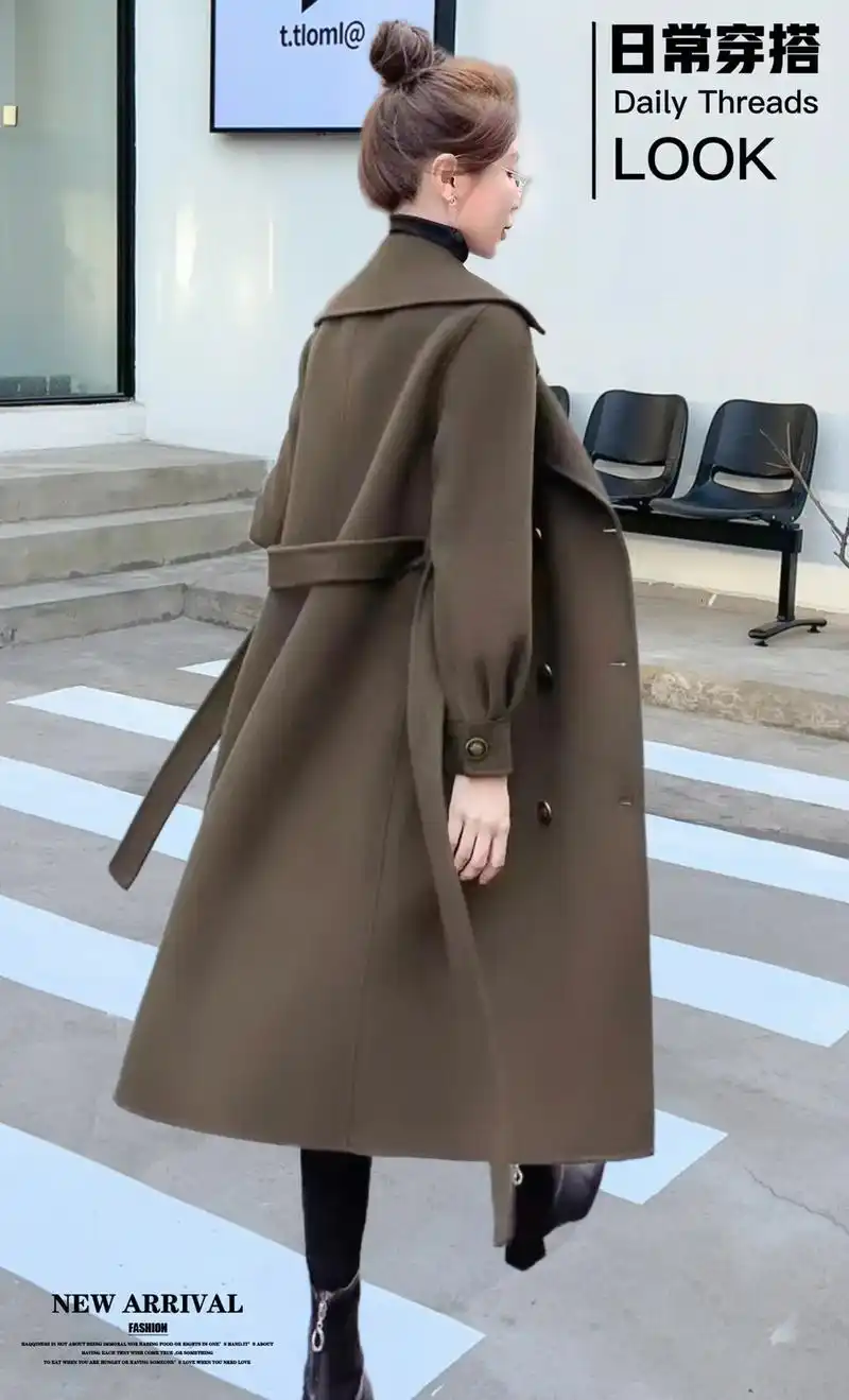 修身气质双面呢大衣