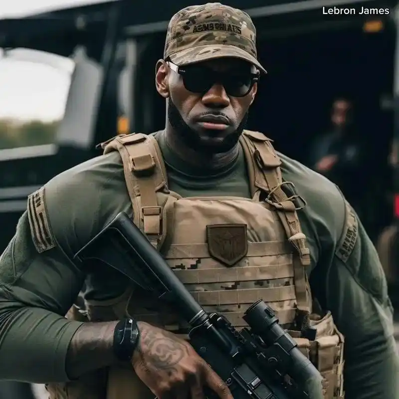nba球员化身美国士兵.酷,太酷了,就这仨最像.#詹姆斯 # - 抖音
