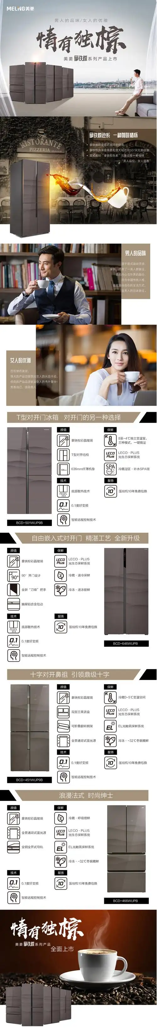 美菱bcd642wupb变频风冷无霜智能家用节能对开门冰箱