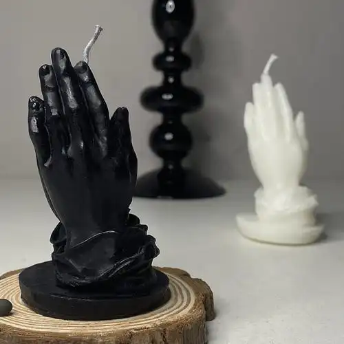 双手合十祈福香薰蜡烛 外贸手掌造型摆件家居氛围拍摄道具蜡烛