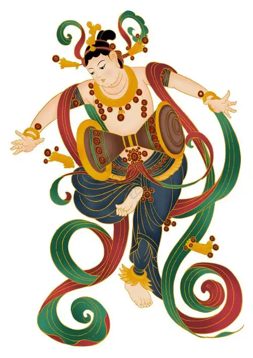 敦煌菩萨飞天壁画