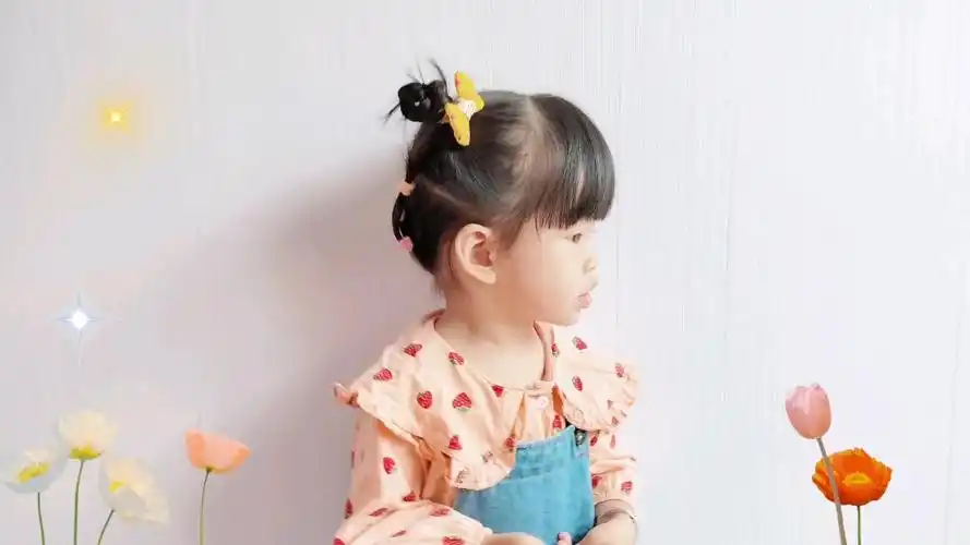 短发宝宝的可爱双丸子头扎法,手残党也会!