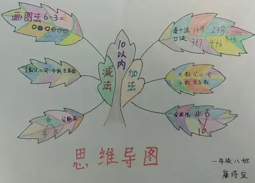 实验小学一年级数学思维导图师生作品展示