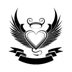 爱心翅膀王冠素材