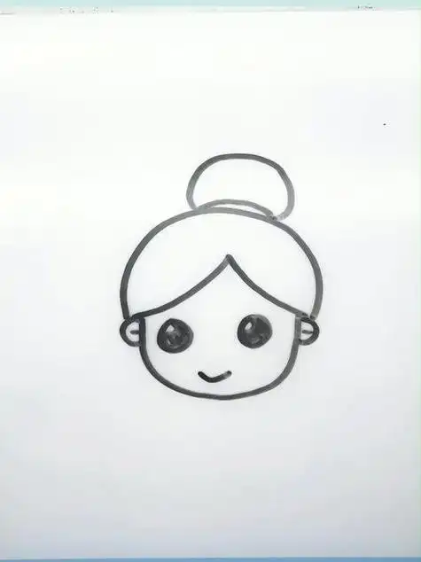 丸子头简笔画