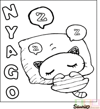 小猫在睡梦中简笔画