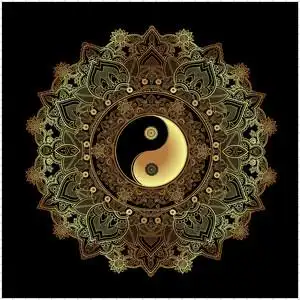 八卦图描金画稿|静心减压|暗八宝|diy手绘填色装饰画