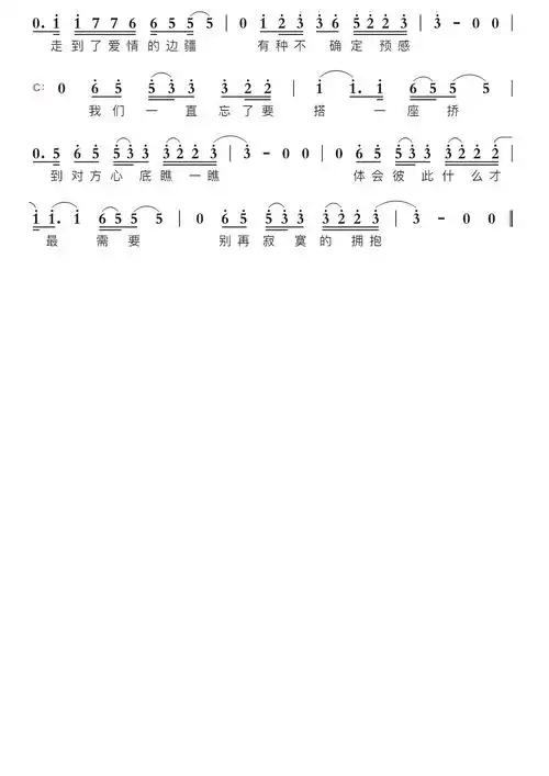 电台情歌智能简谱莫文蔚演唱