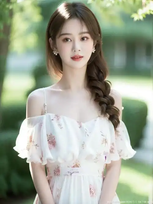 绝美少女气质高清写真壁纸,小仙女碎花连衣裙穿搭