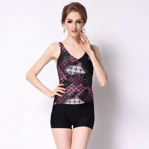 hosa 浩沙 水运动 女款黑色连体平角式泳衣