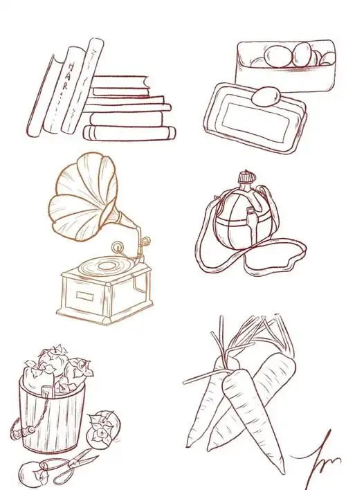 线稿临摹小物件20