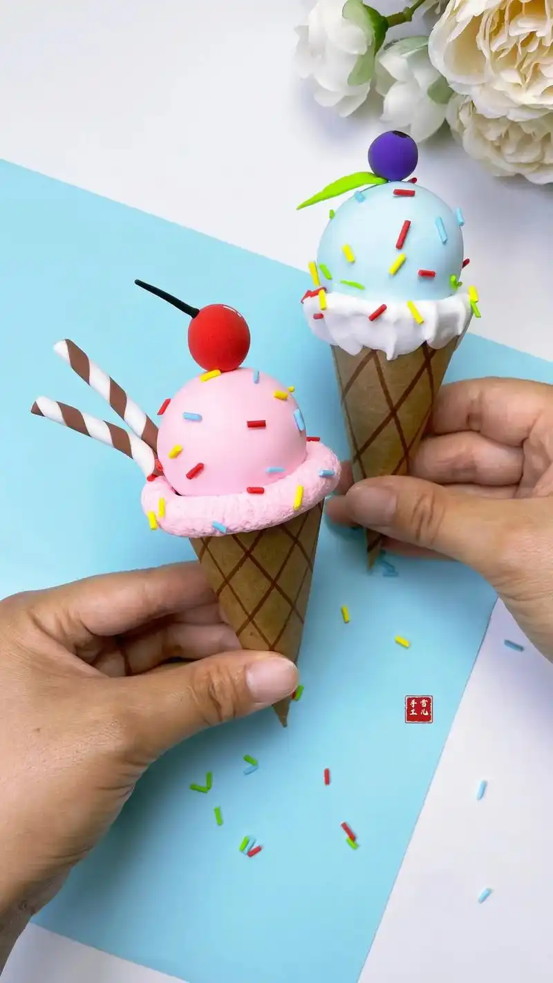 粘土手工冰淇淋.
