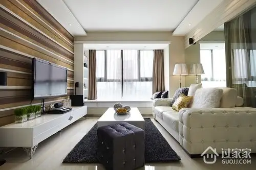 90平简约三室两厅欣赏客厅设计图_过家家装修效果图