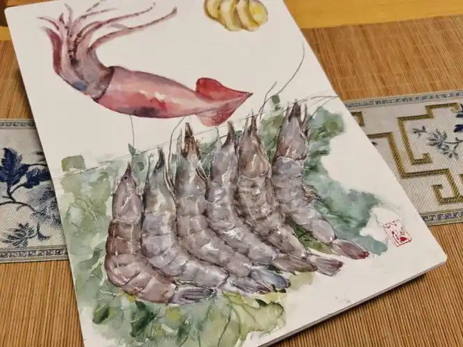 画几只肉质鲜美的小胖虾吧