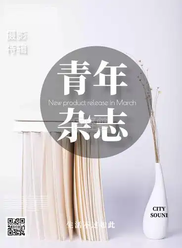 青年杂志封面简约创意设计感印刷海报