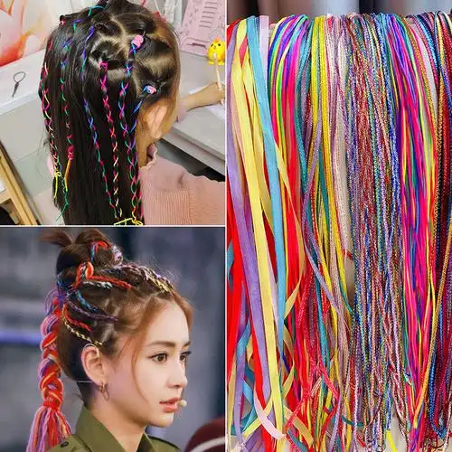 编发彩绳脏辫神器彩色发绳辫子发饰头饰女儿童彩带脏脏辫头绳丝带
