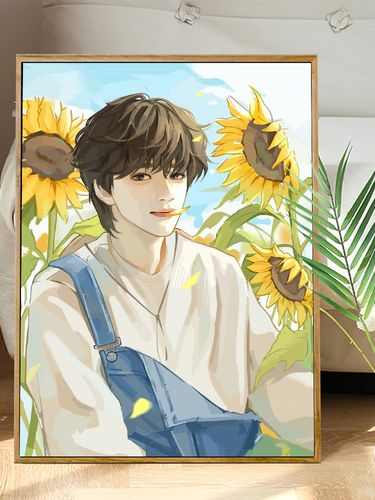 tnt时代少年团宋亚轩明星周边diy数字油画填色画手工油彩装饰挂画