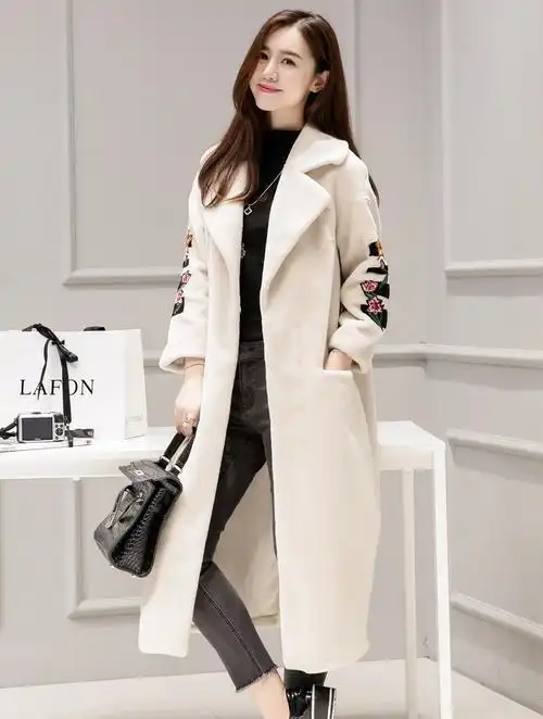 羊剪绒皮草2016长款冬装保暖外套韩版七-女式外套