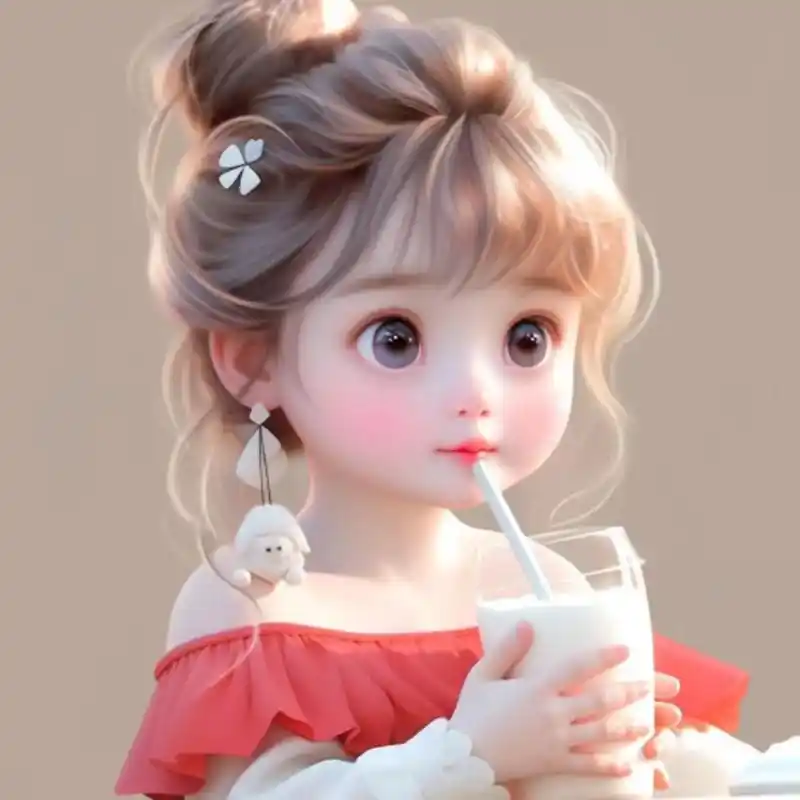 超级可爱超级萌的小男孩小女孩喝奶茶头像 #萌娃头像 #优质头 - 抖音