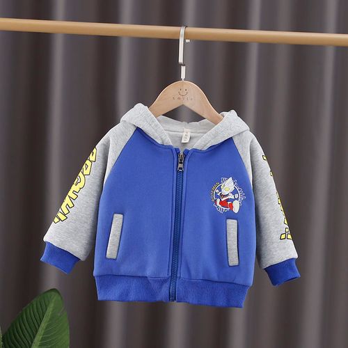 儿童双层外套男秋装加绒加厚奥特曼衣服春秋款男孩子连帽开衫