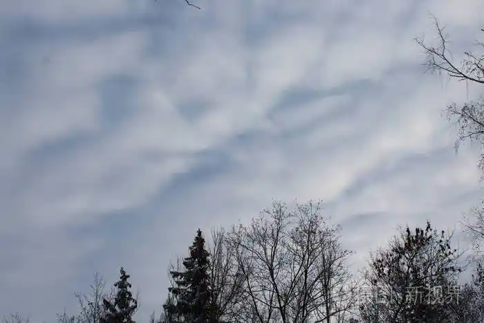 冬天的天空有白色的阴云