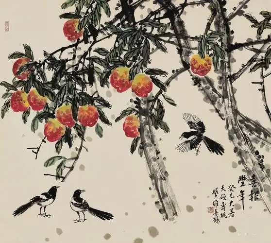 0177癸巳2013年作喜报丰年镜片设色纸本