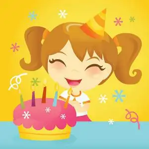 祝你生日快乐的女孩照片